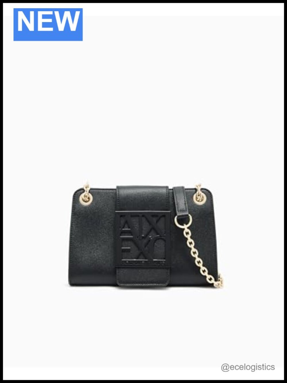 Mini Crossbody Bag with Chain Strap - Multiple Compartments